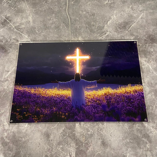 ChristlichesLicht Jesus LED Poster