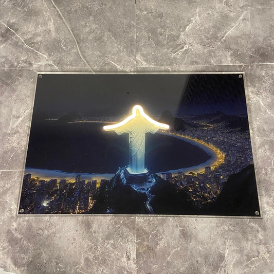 ChristlichesLicht Cristo Redentor LED Poster