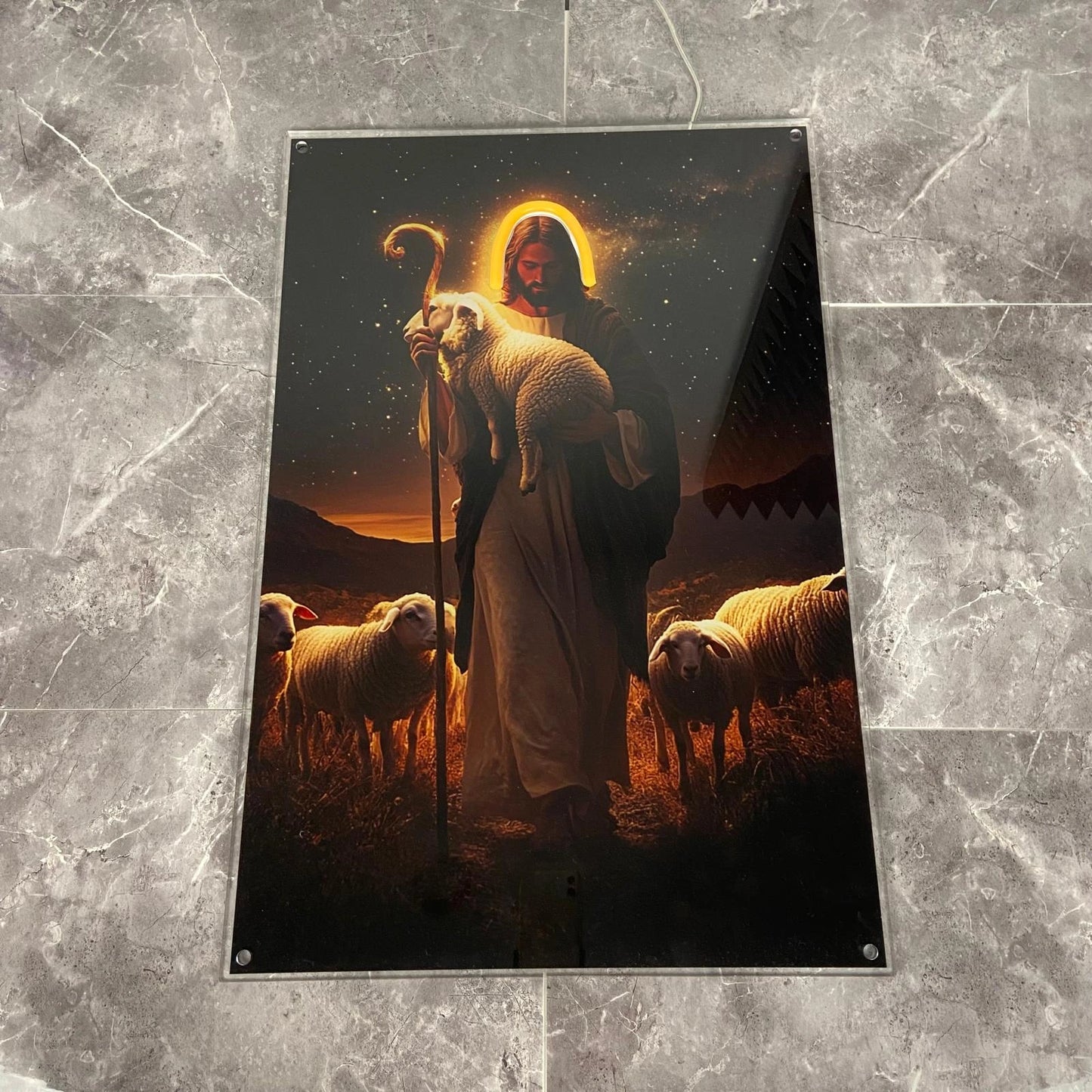 ChristlichesLicht Der Gute Hirte LED Poster